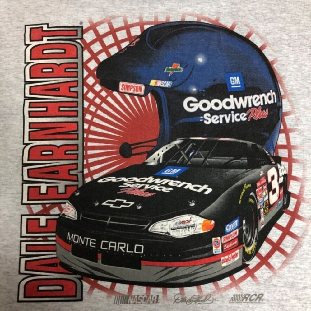 Vintage Dale Earnhardt NASCAR T Shirt GM Grey Goodwrench 90s Racing XL Car